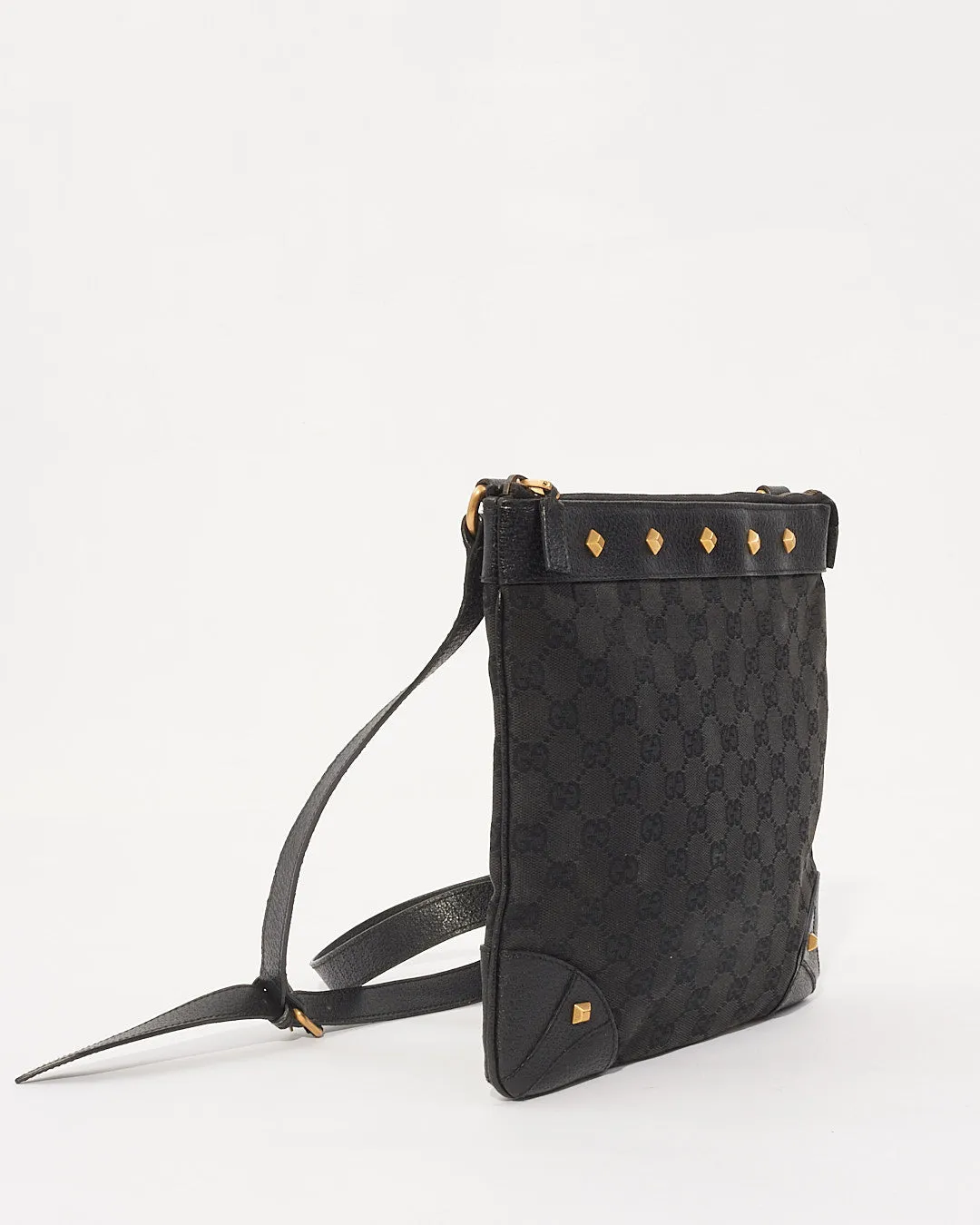 Gucci Black GG Canvas Crossbody Bag
