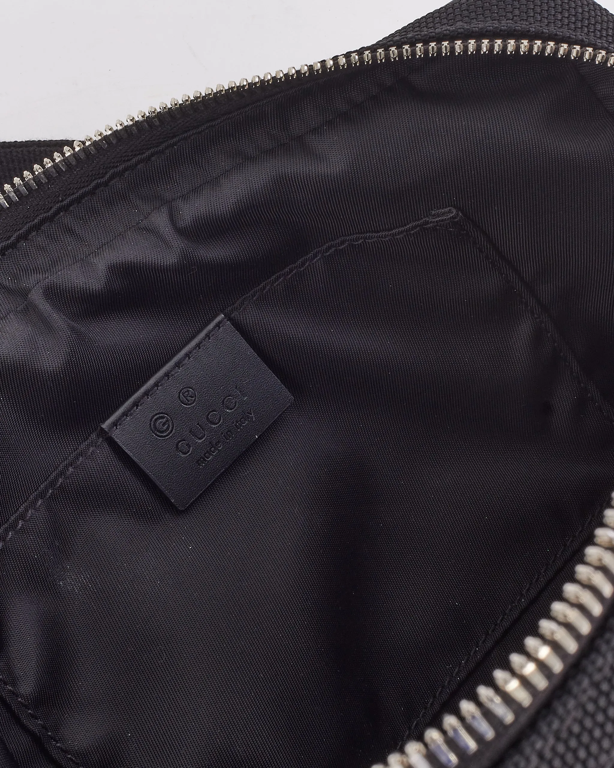 Gucci Black GG Canvas Web Detail Belt Bag