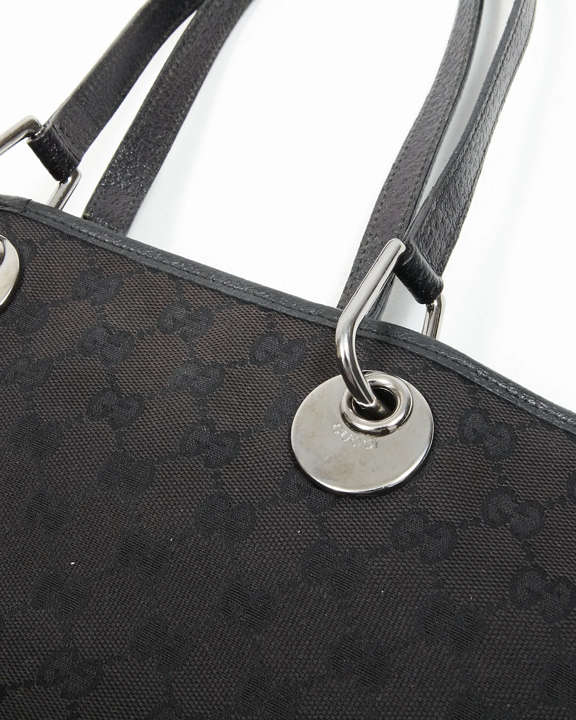 Gucci Black GG Supreme Monogram Canvas Zip Tote