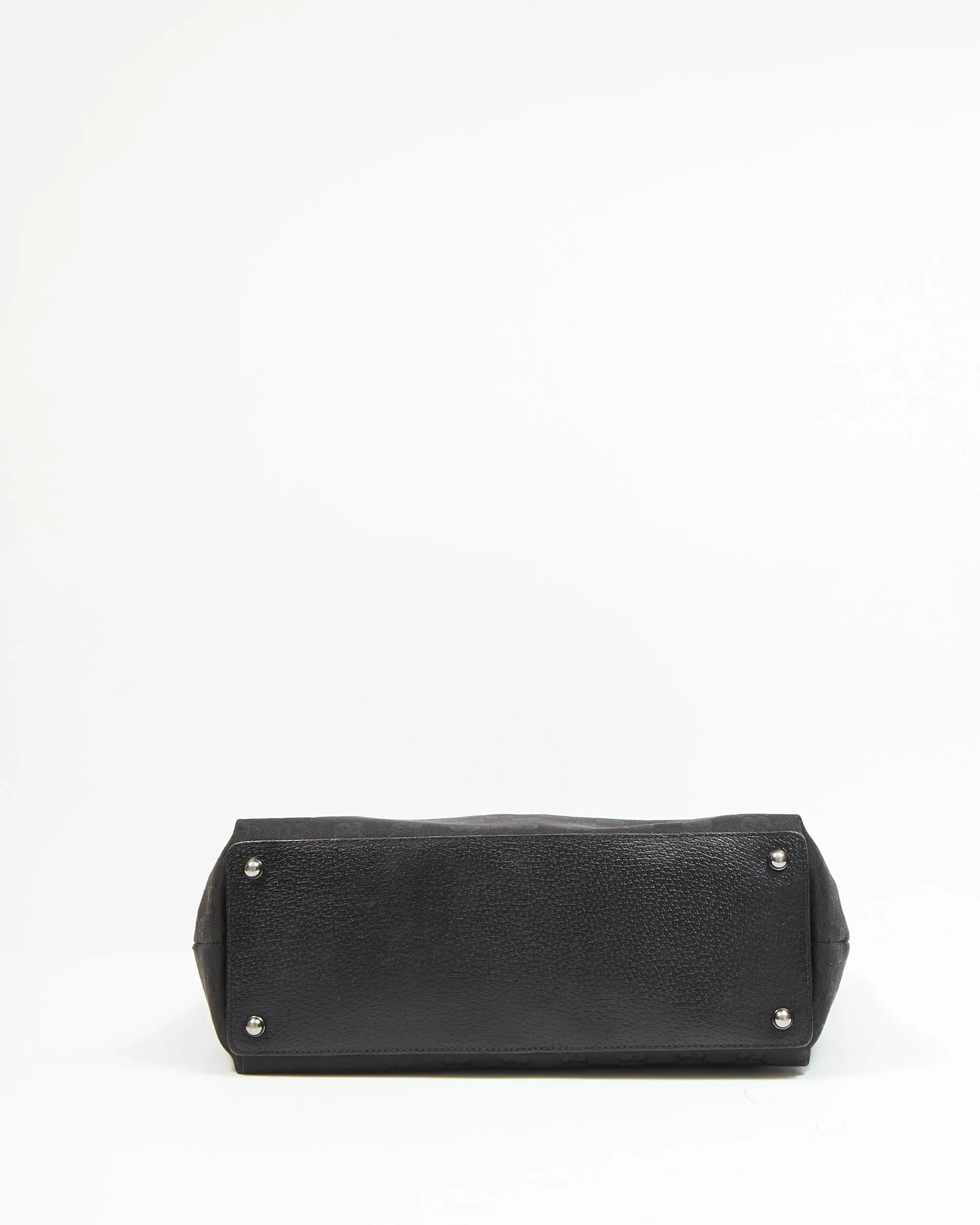 Gucci Black GG Supreme Monogram Canvas Zip Tote