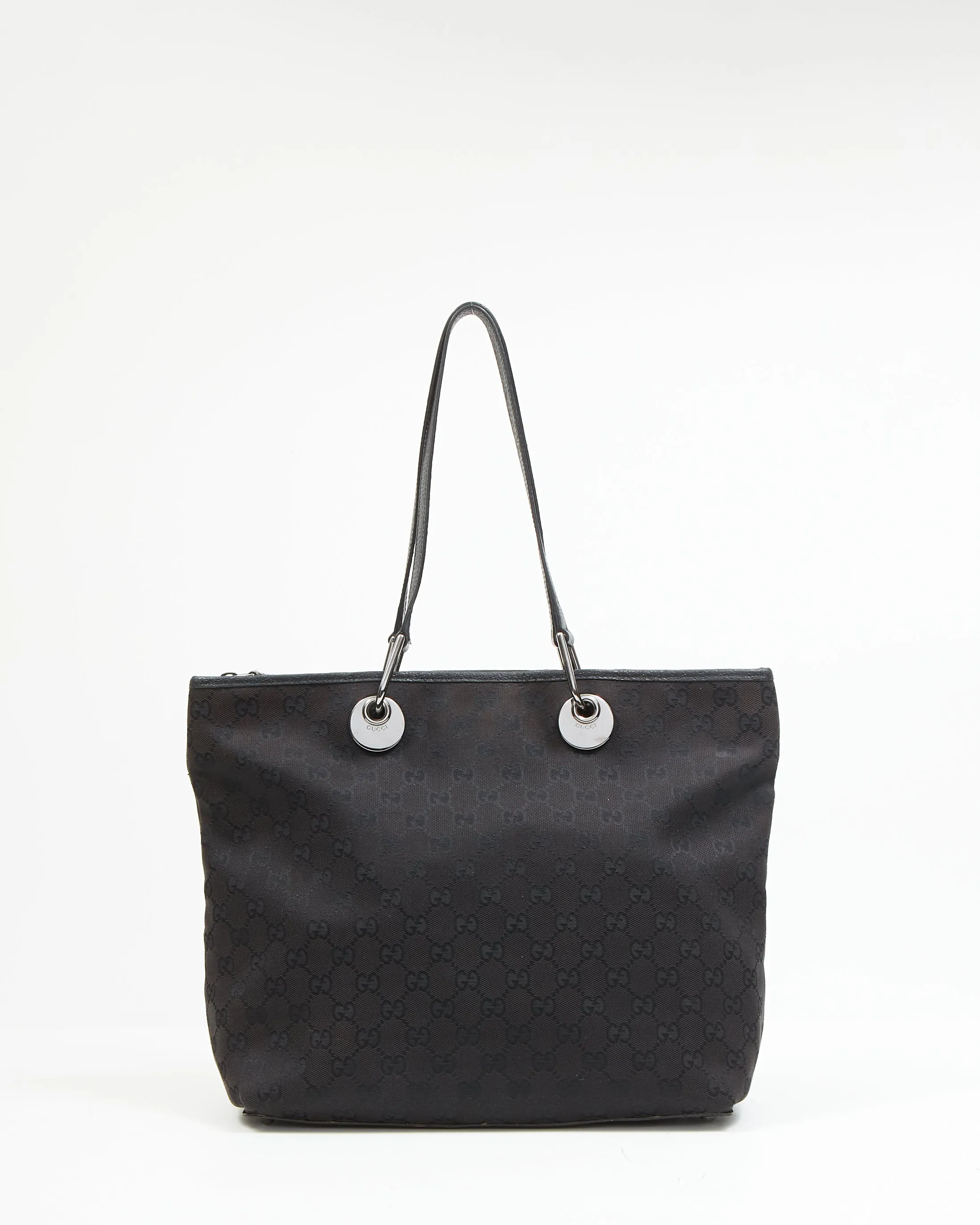 Gucci Black GG Supreme Monogram Canvas Zip Tote