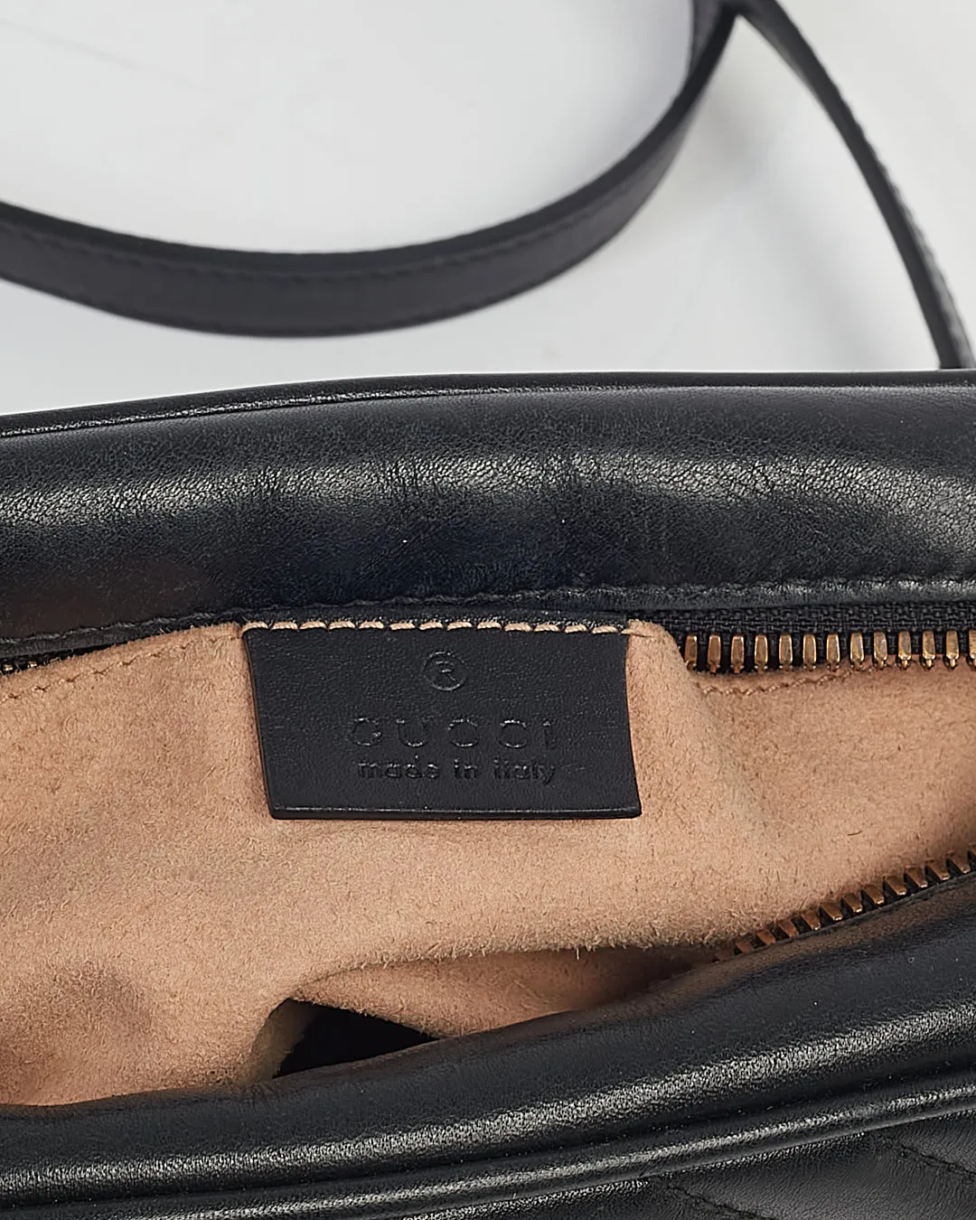 Gucci Black Leather Matelasse GG Marmont Small Camera Bag