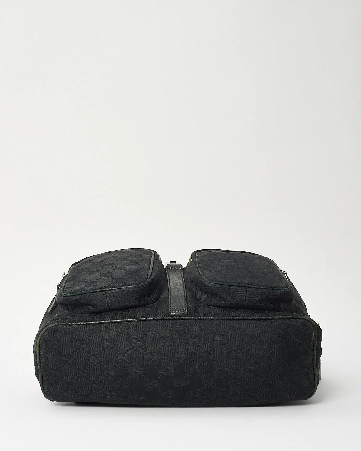 Gucci Black Monogram Canvas Jackie GG Rucksack Backpack