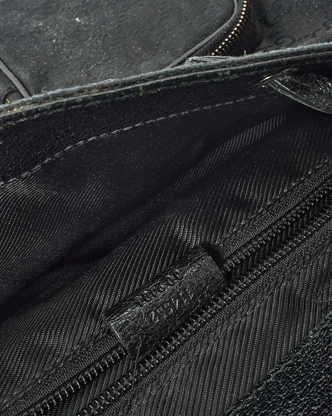 Gucci Black Monogram Canvas Jackie GG Rucksack Backpack