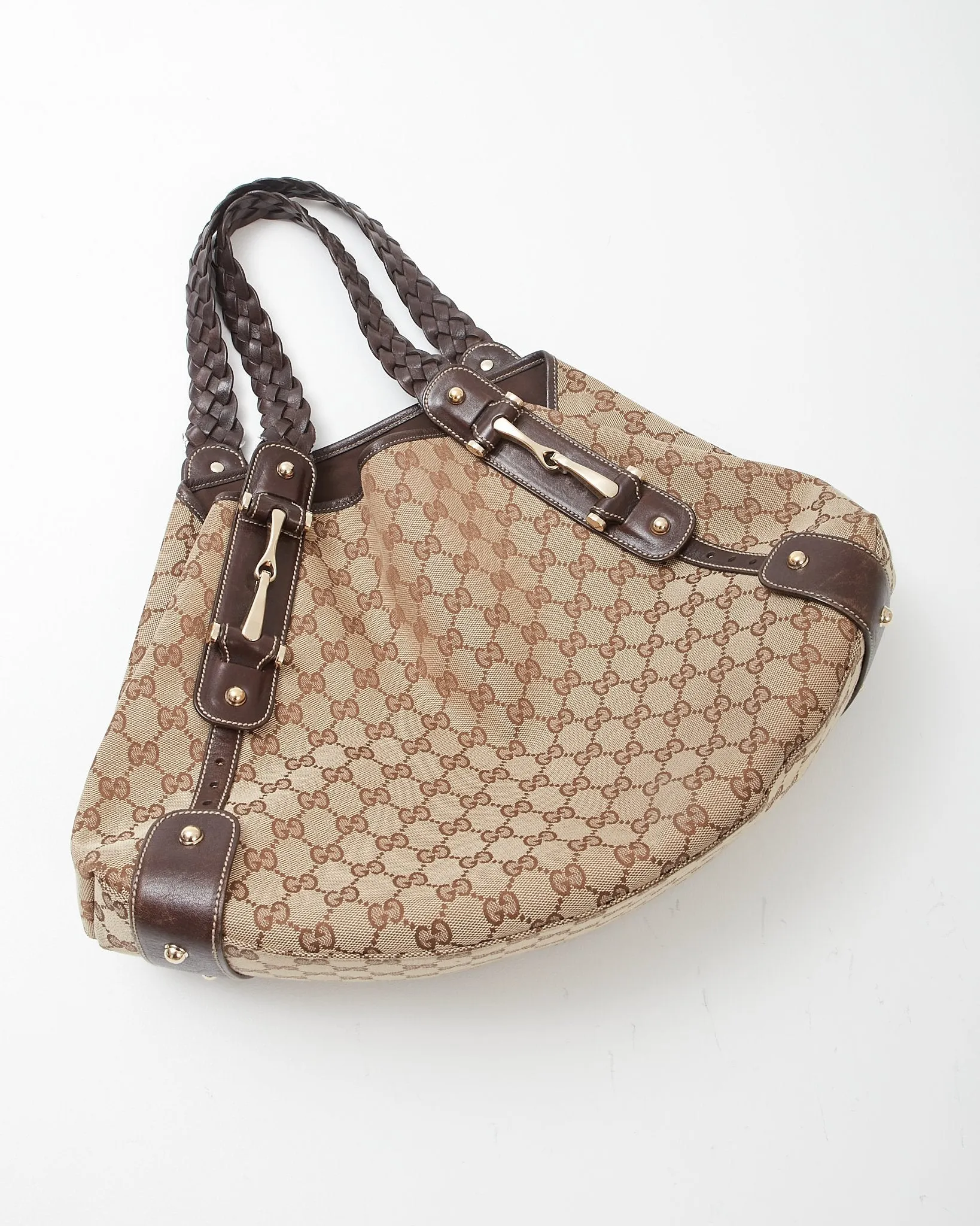 Gucci Brown Canvas GG Abbey Tote Bag
