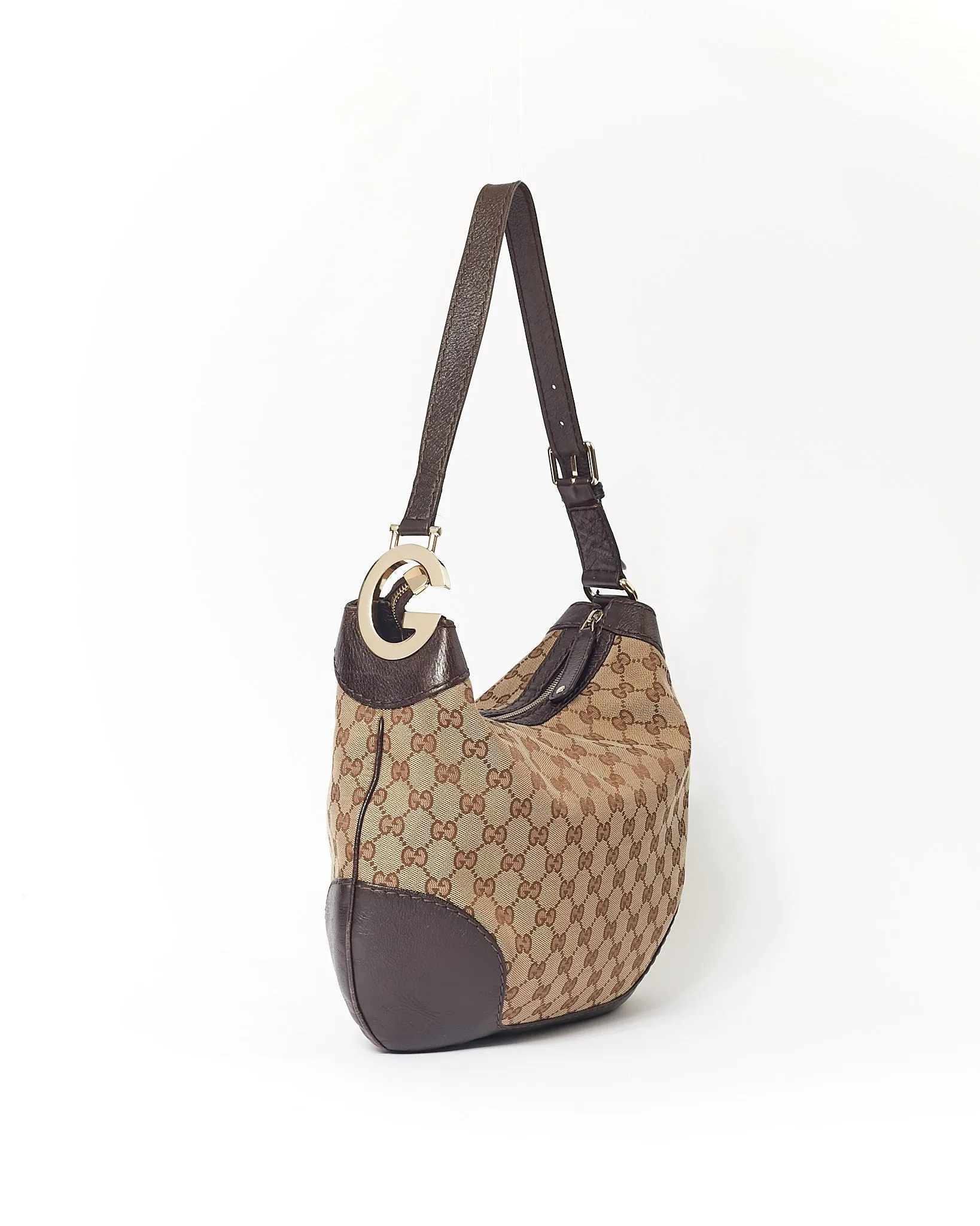 Gucci Brown GG Supreme Canvas Shoulder Bag
