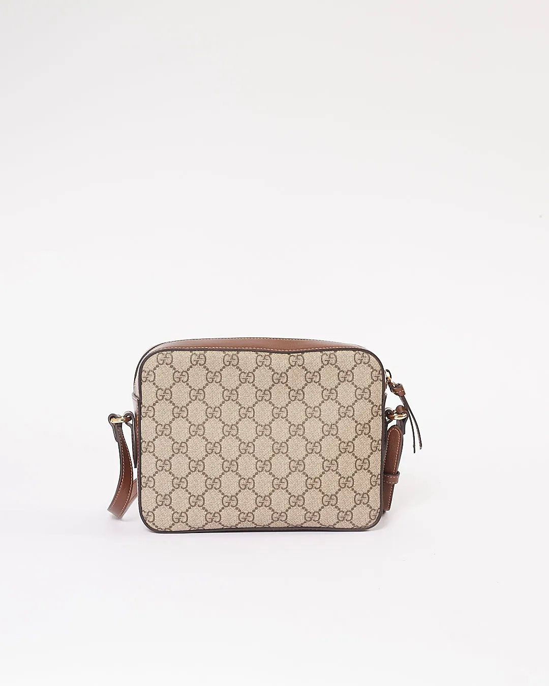 Gucci Brown Small GG Canvas/ Leather Horsebit 1955 Bag