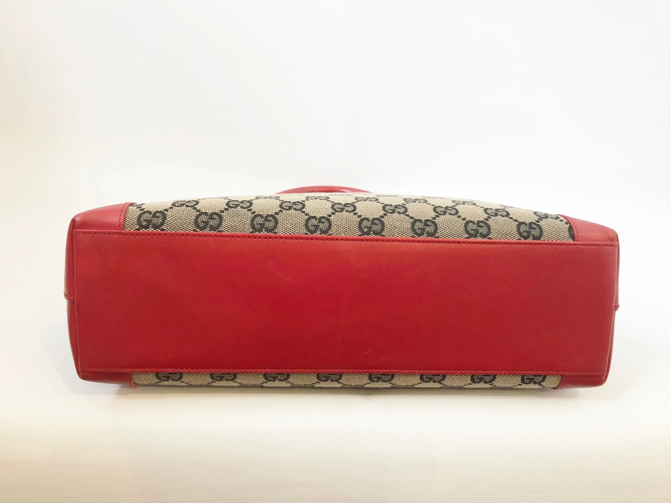 Gucci Canvas Tote With Leather Trim