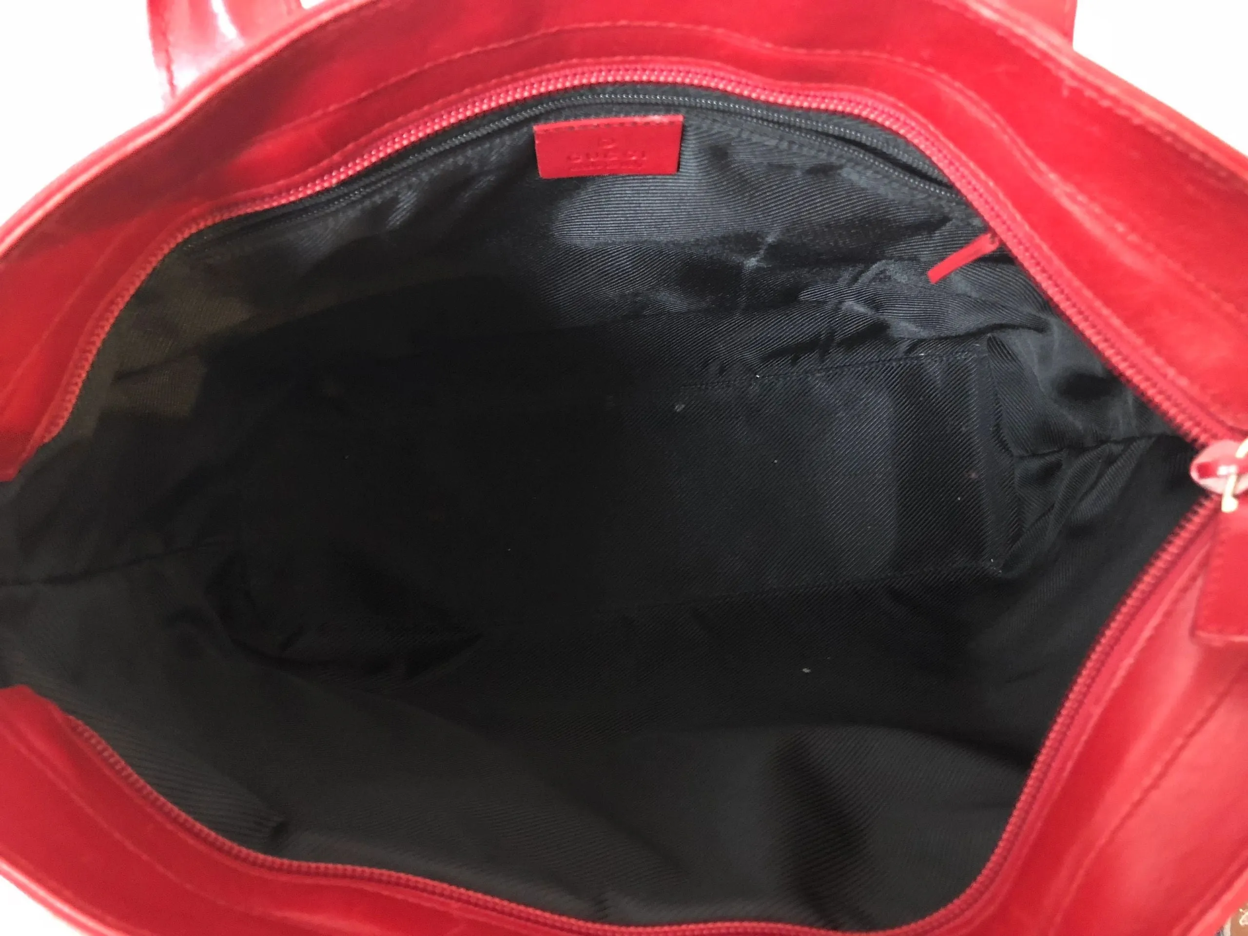 Gucci Canvas Tote With Leather Trim