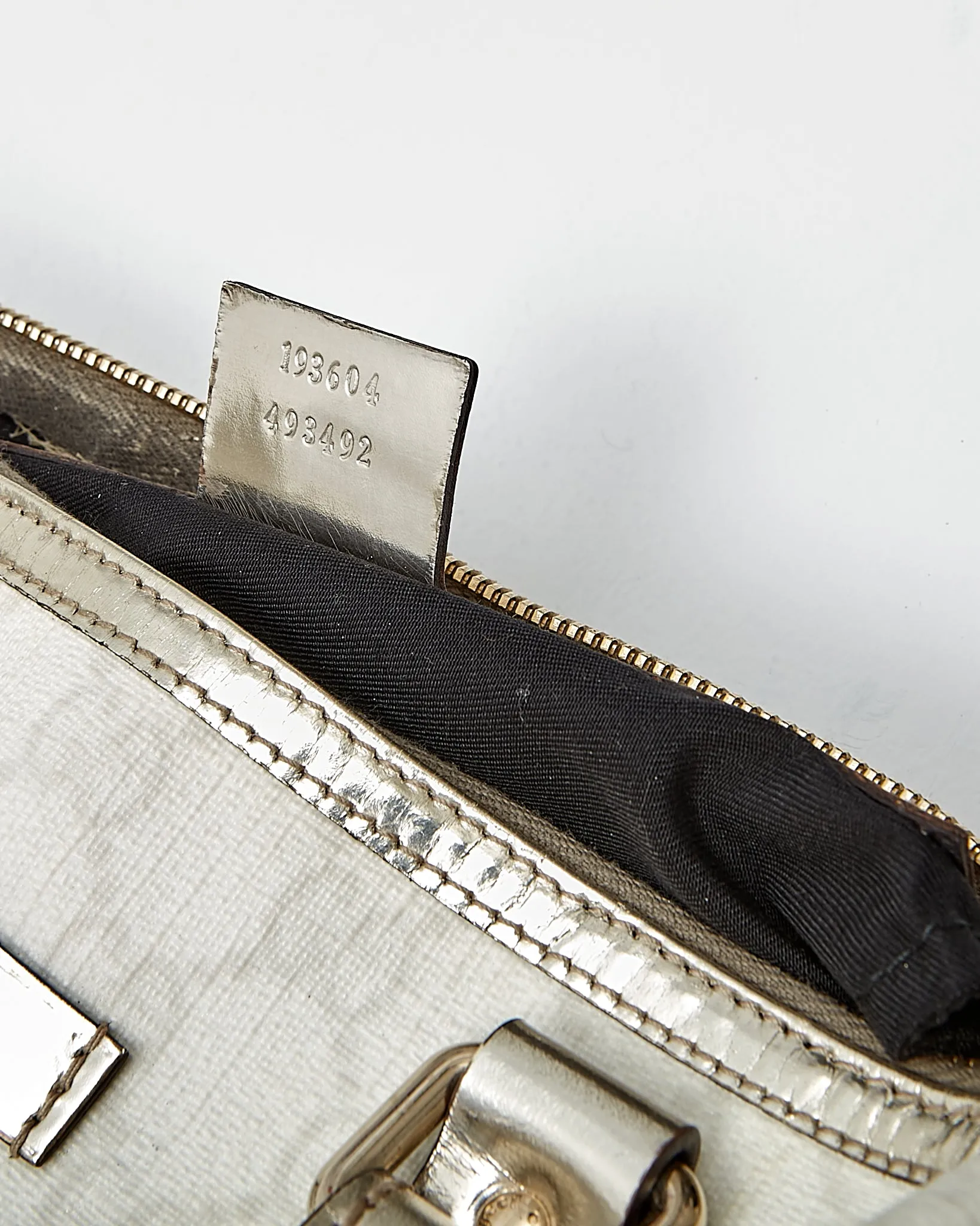 Gucci Cream/Silver GG Supreme Small Joy Boston Bag