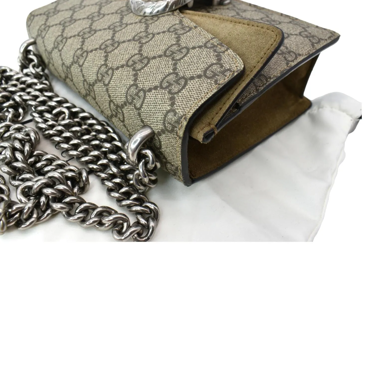 GUCCI Dionysus Mini GG Supreme Canvas Crossbody Bag Beige 421970