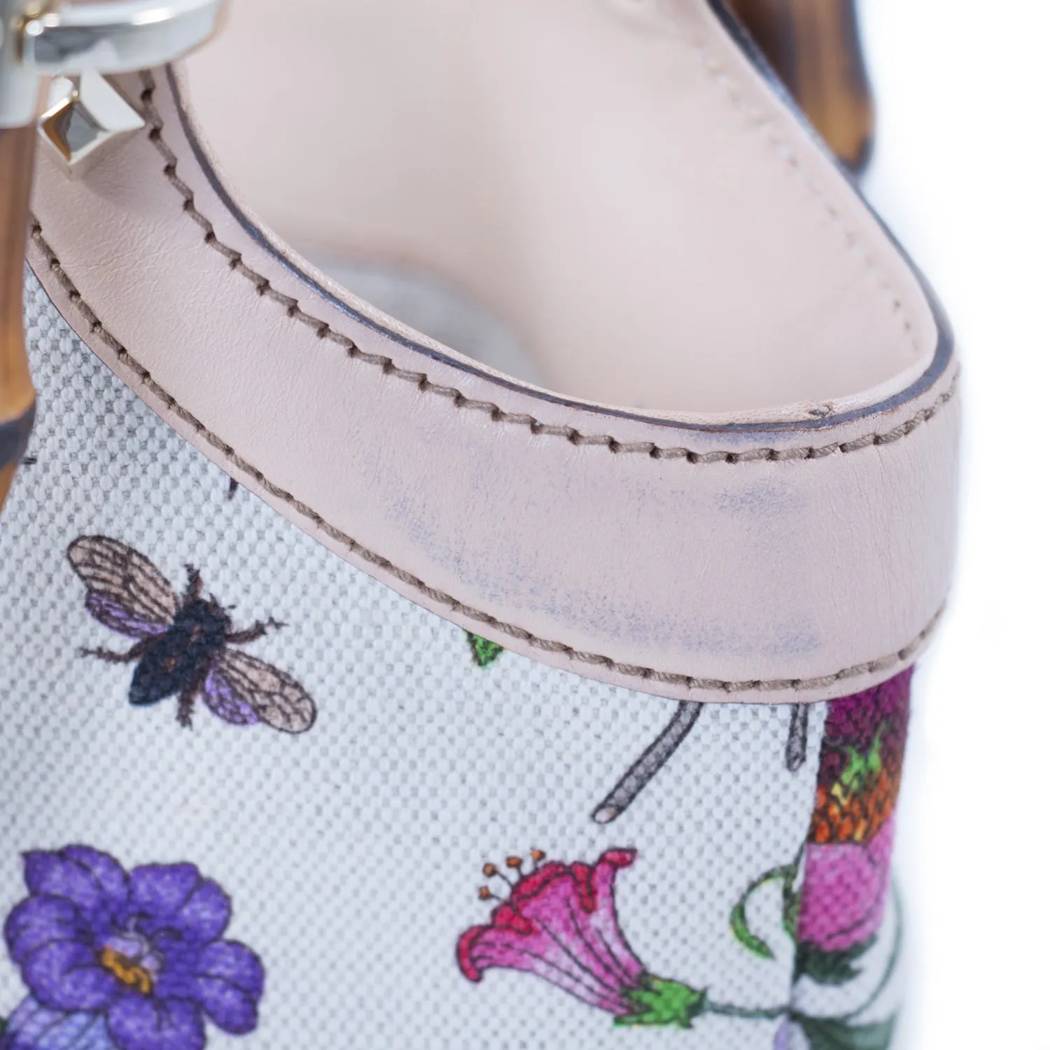 Gucci Floral Bamboo Bucket Bag