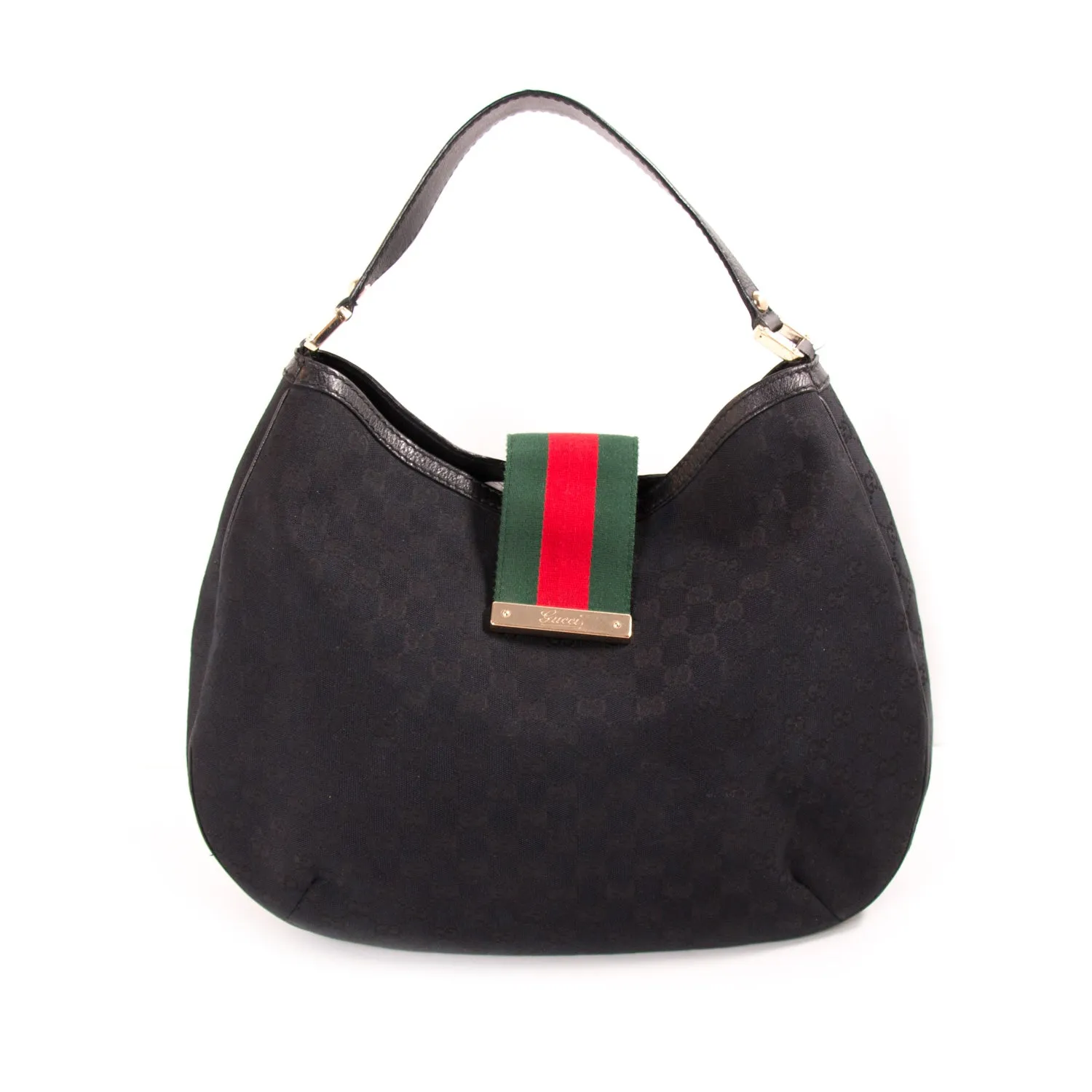 Gucci GG Black Canvas Hobo Bag