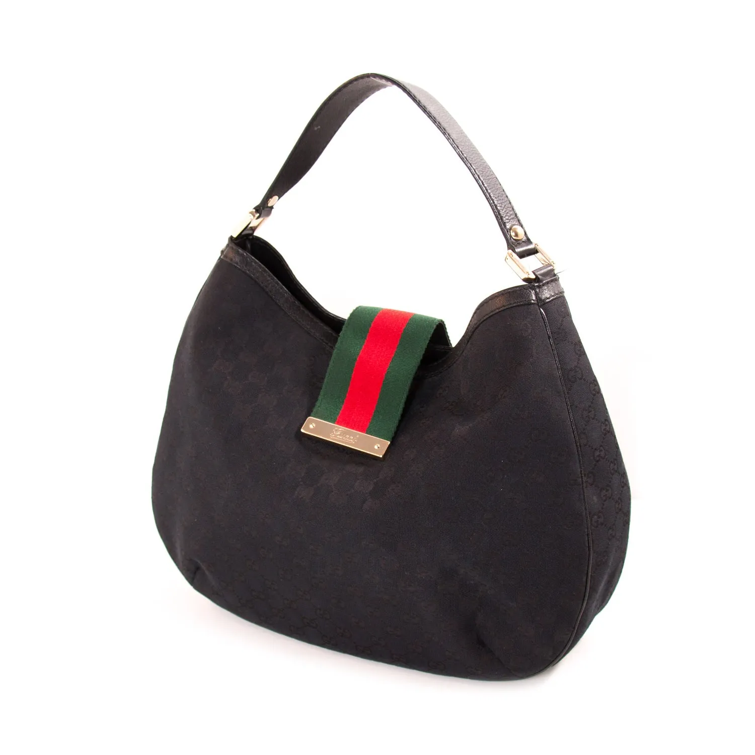 Gucci GG Black Canvas Hobo Bag