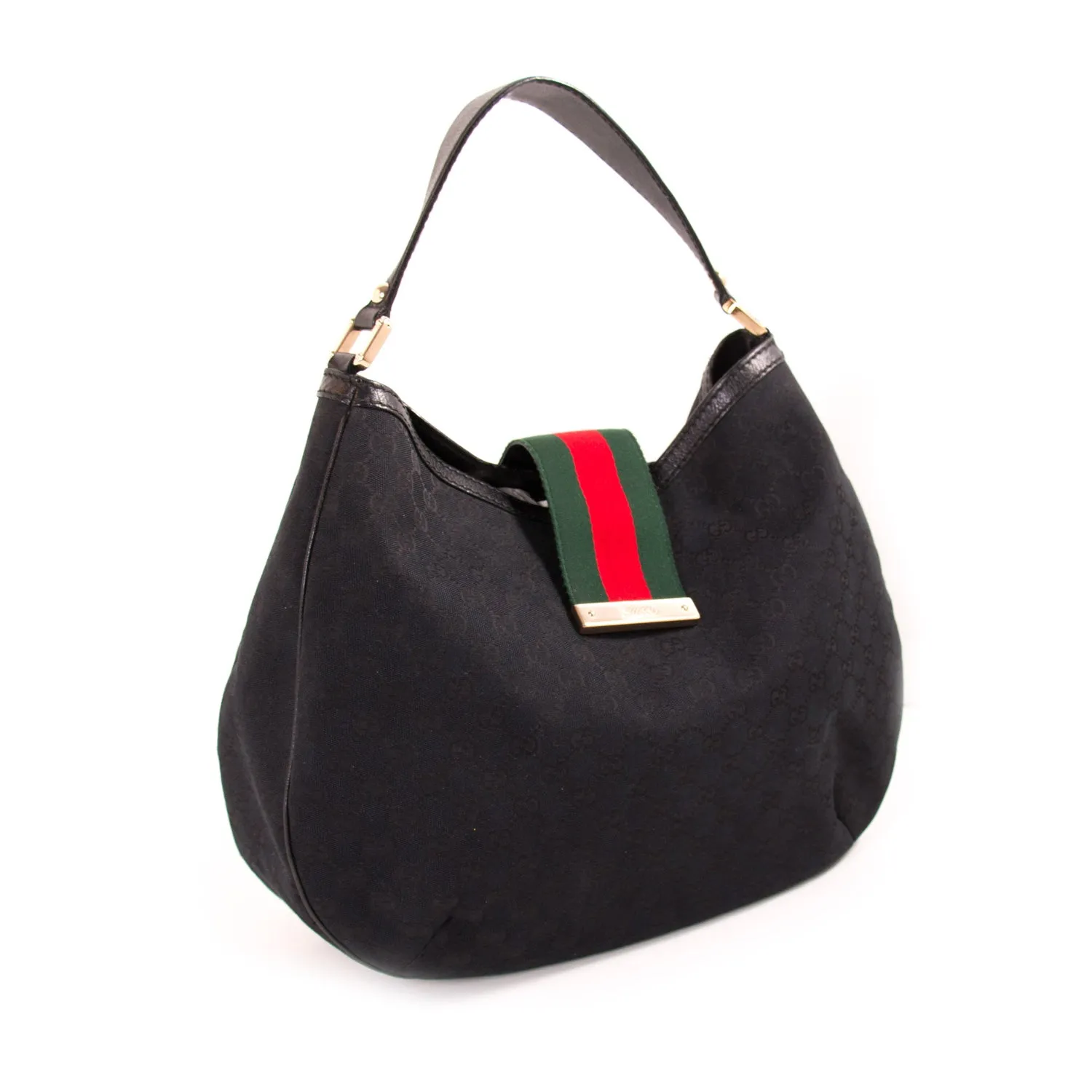 Gucci GG Black Canvas Hobo Bag