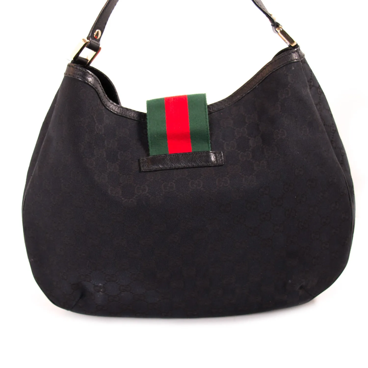 Gucci GG Black Canvas Hobo Bag