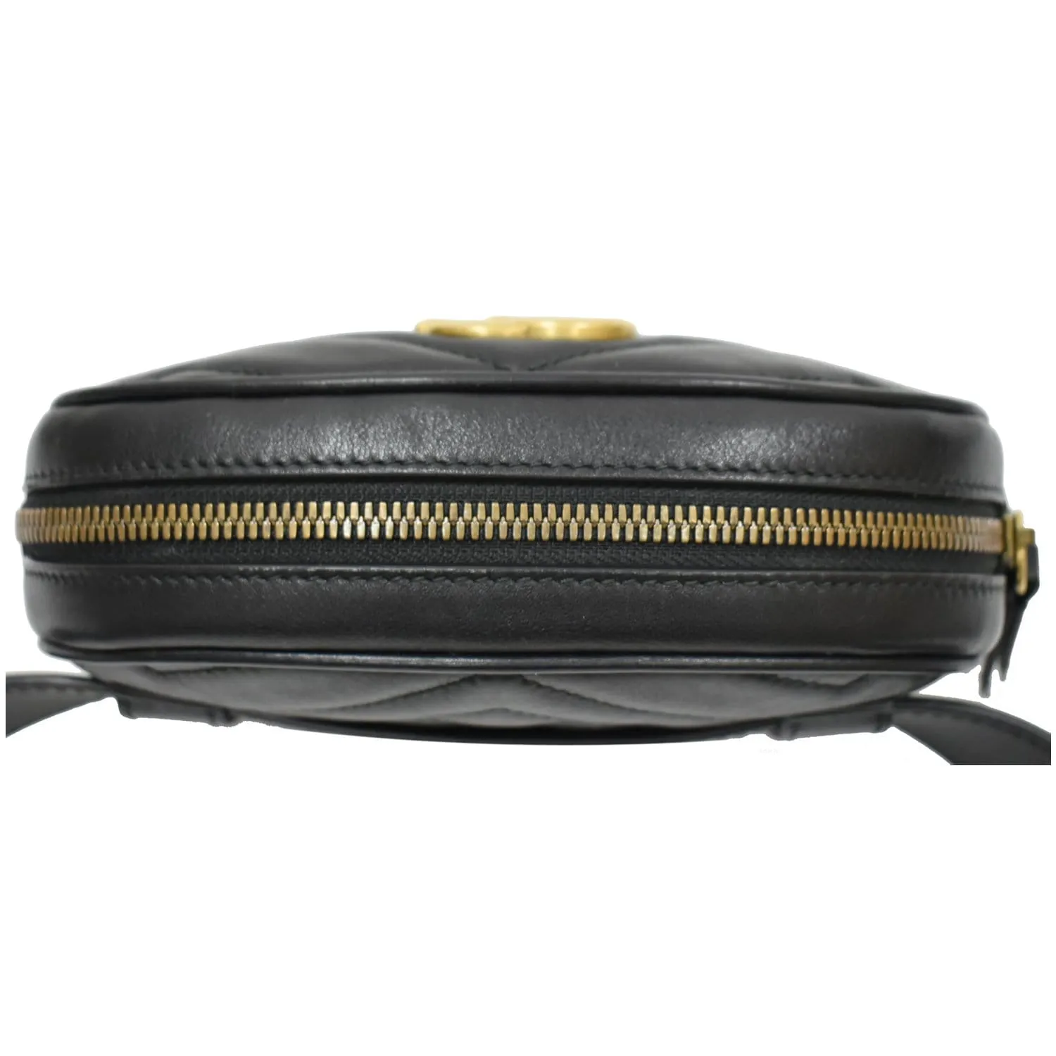 GUCCI GG Marmont Matelasse Leather Belt Bag Black 476434