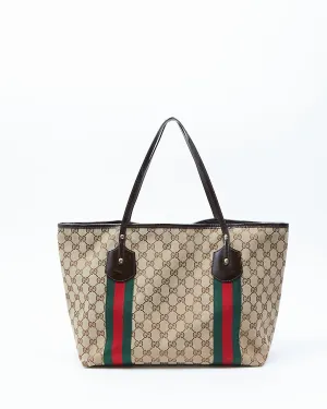 Gucci GG Supreme Web Detail Tote Bag