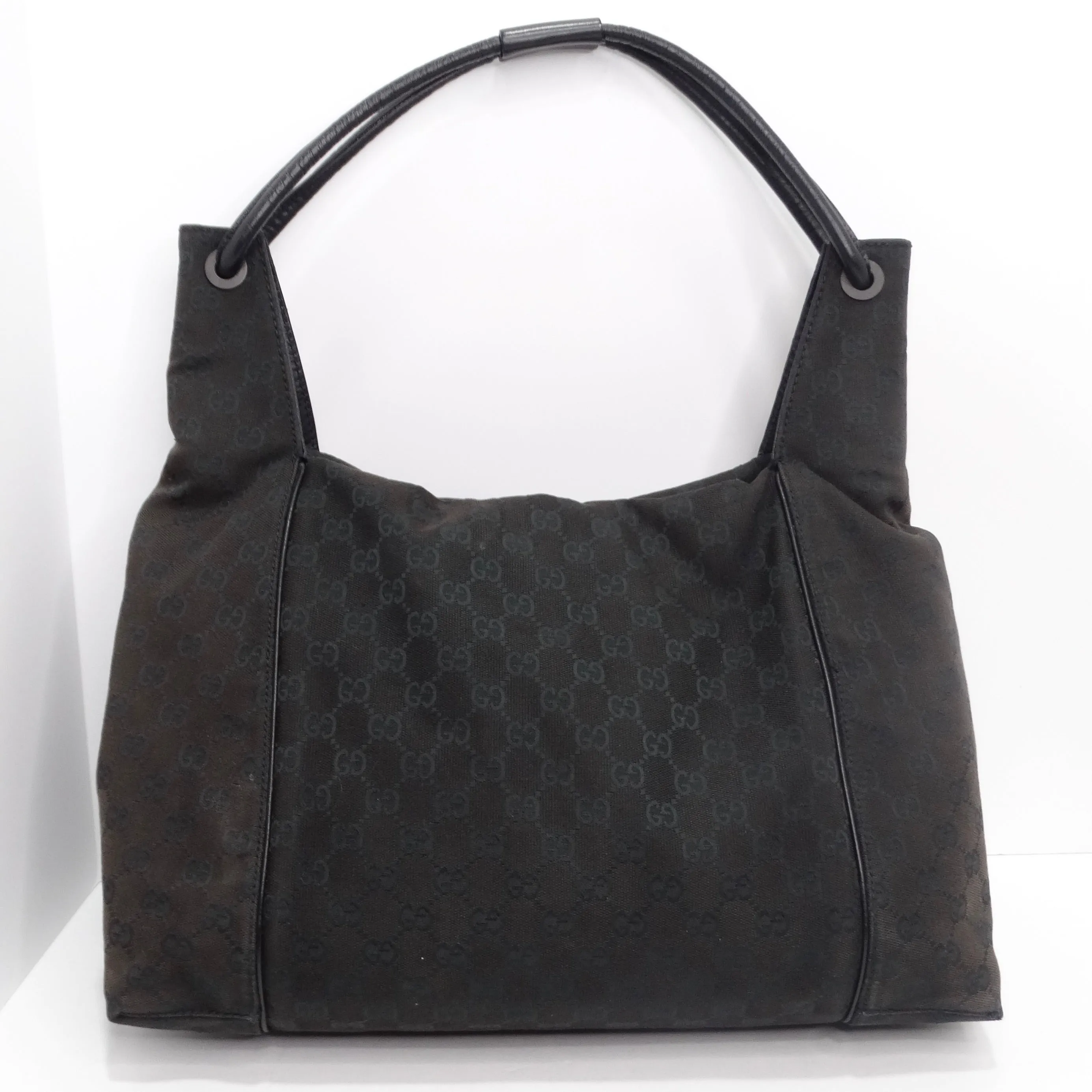 Gucci Monogram Canvas Hobo Bag Black