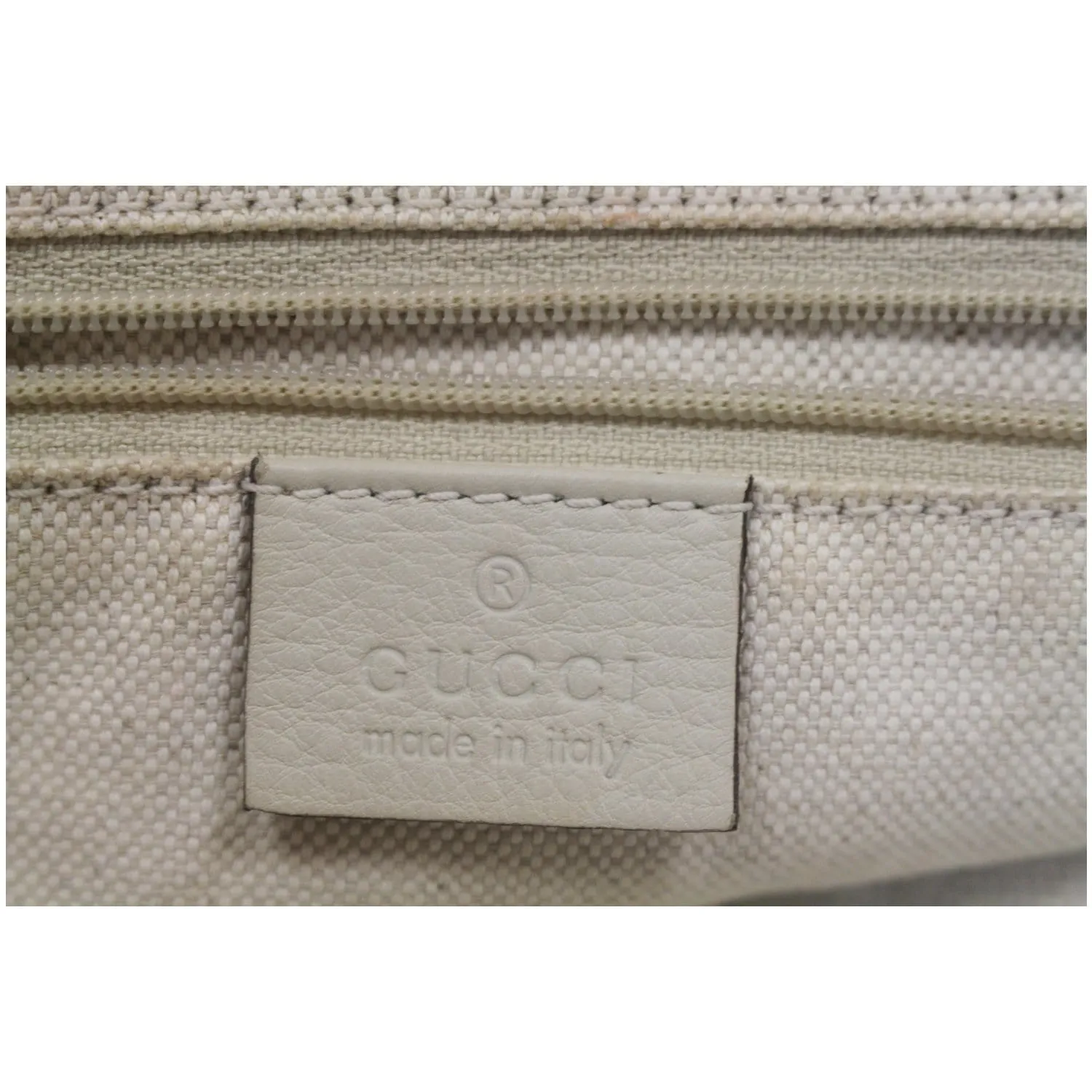 GUCCI Sukey Medium Guccissima Leather Tote Bag White 211944