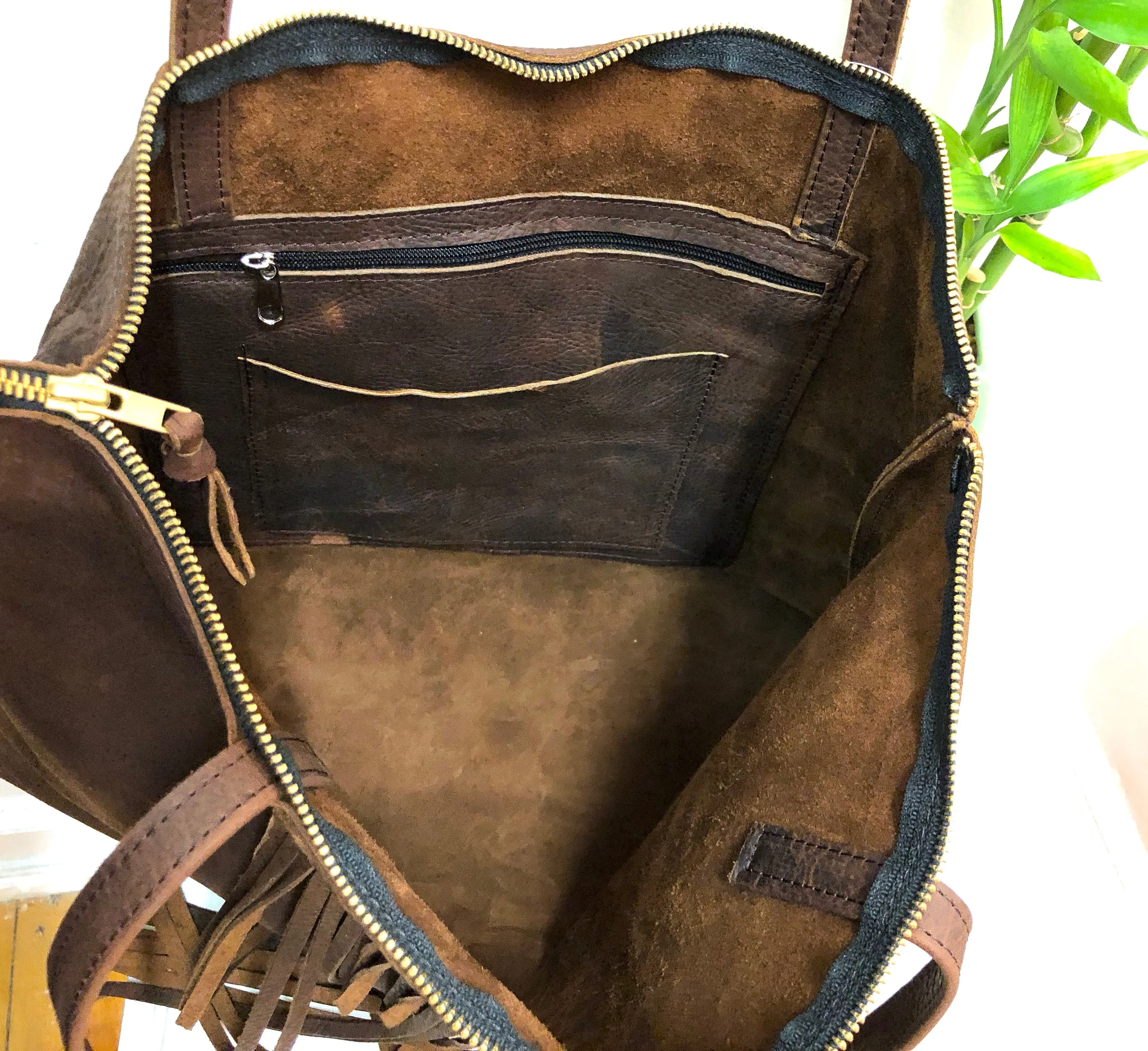 Hair on Leather Bag / Cow hide tote