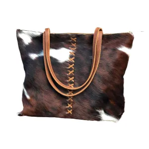 Hair on Leather Bag / Cow hide tote
