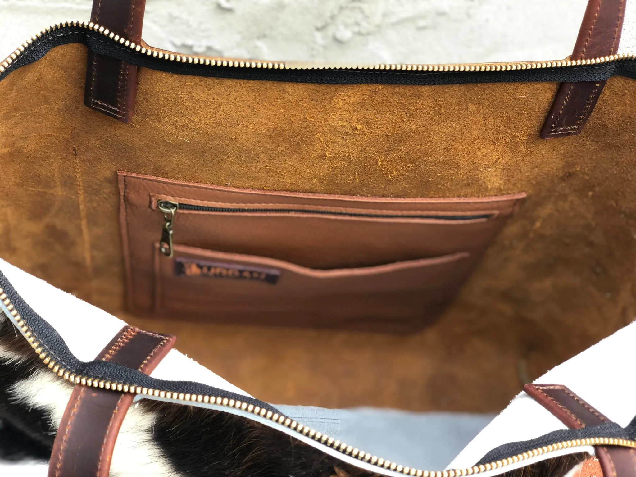 Hair on Leather Bag / Cow hide tote