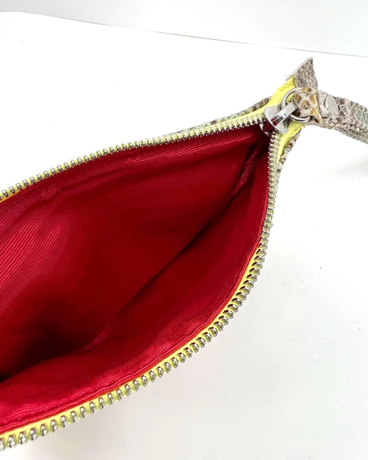 HAMMITT PYTHON EMBOSSED WRISTLET CLUTCH