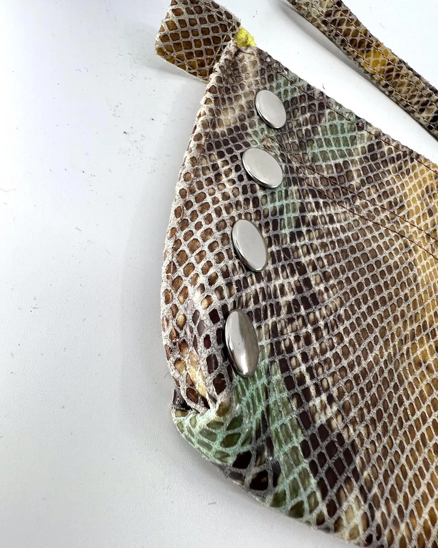 HAMMITT PYTHON EMBOSSED WRISTLET CLUTCH