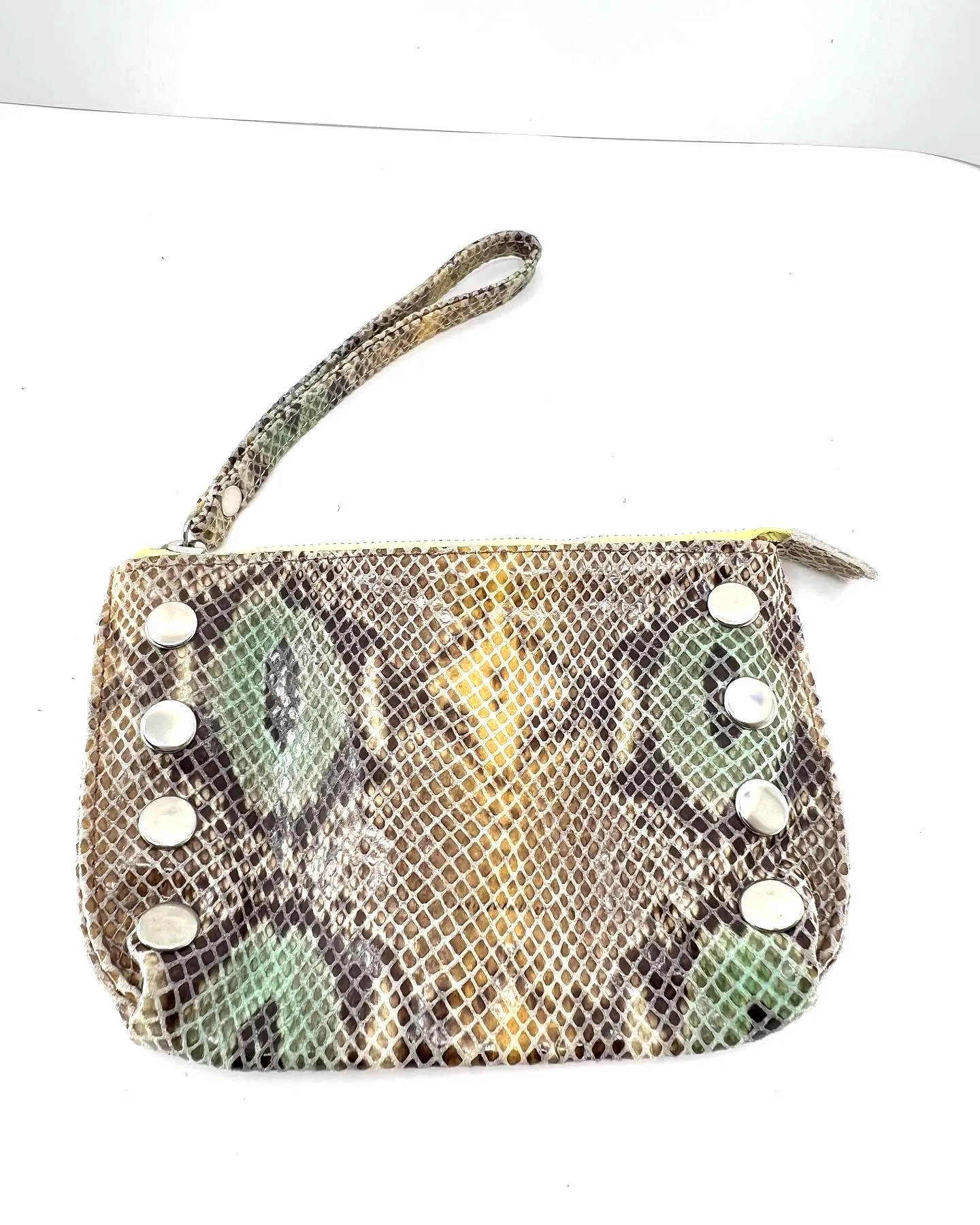 HAMMITT PYTHON EMBOSSED WRISTLET CLUTCH