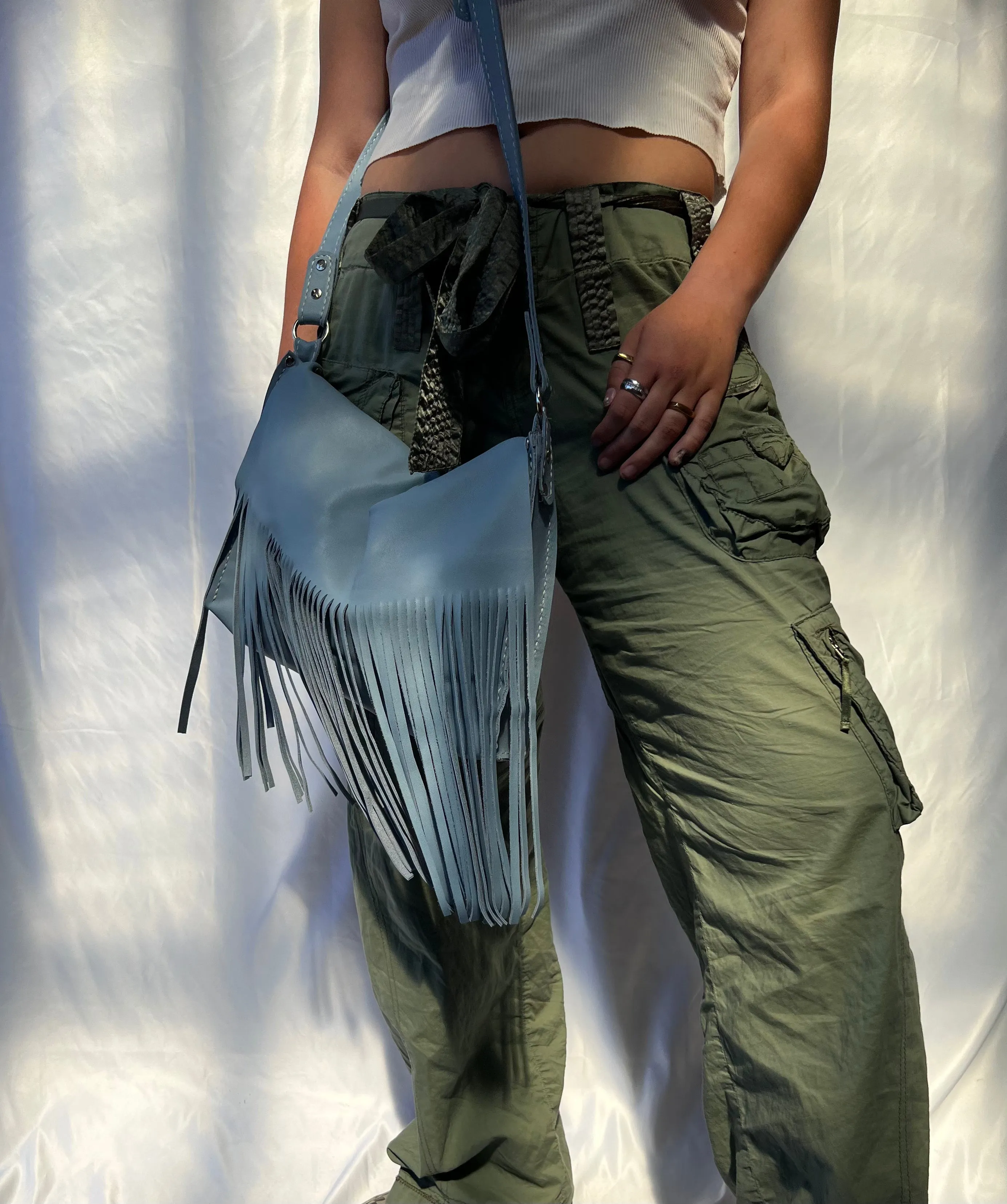 Handcrafted Fringe Leather Tote Bag