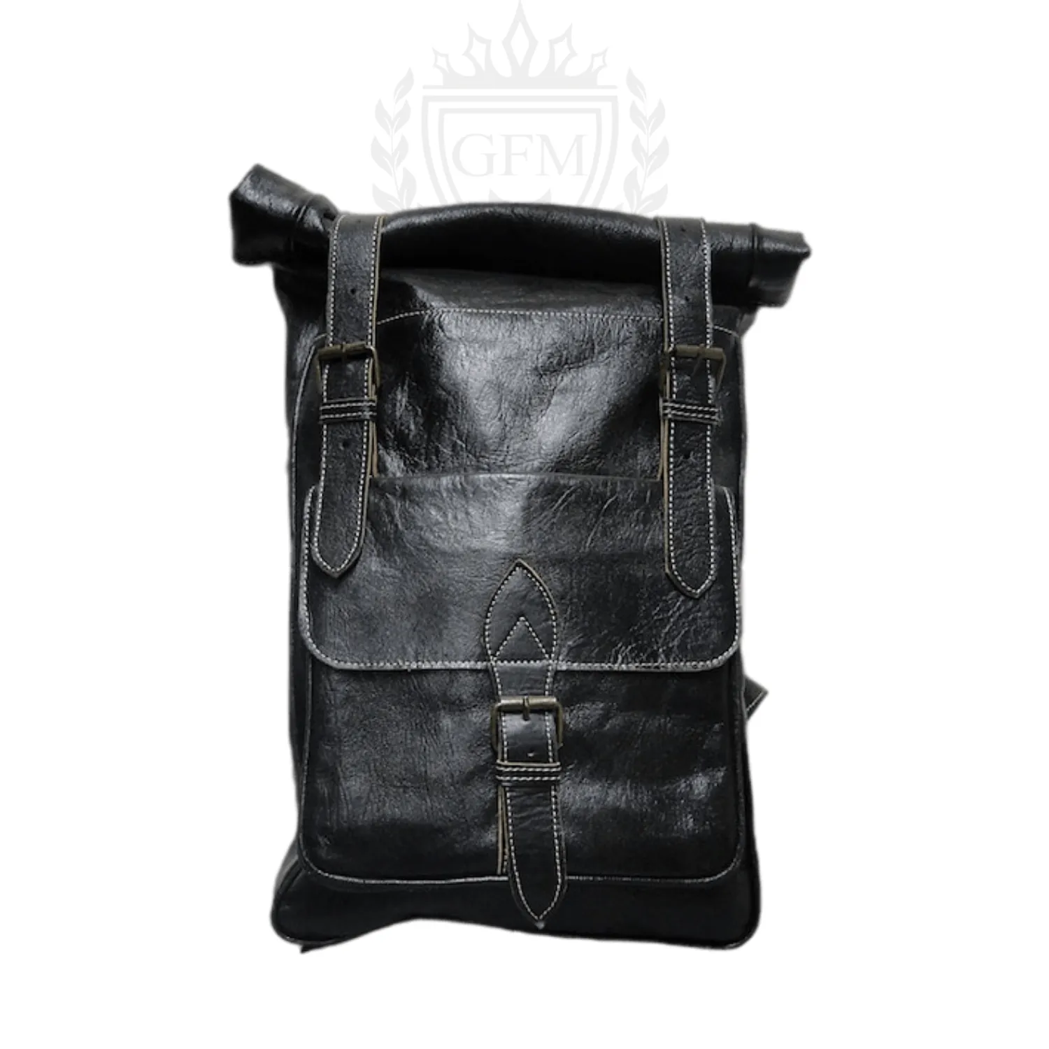 Handcrafted Moroccan Artisanal Backpack, Spacious Travel Leather Bag