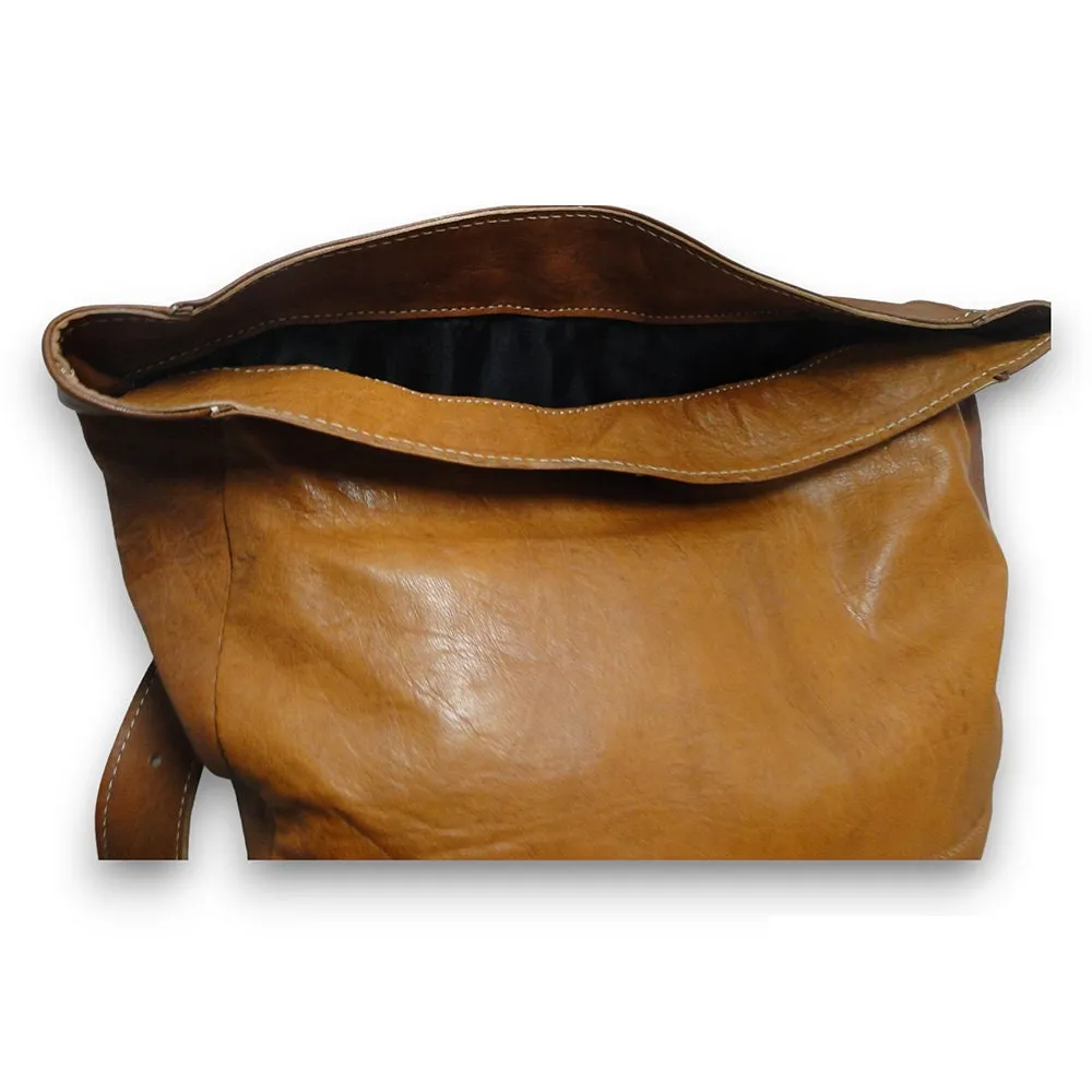 Handcrafted Moroccan Artisanal Backpack, Spacious Travel Leather Bag