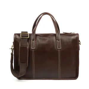Handmade Vintage Cowhide Leather Crossbody Laptop Bag