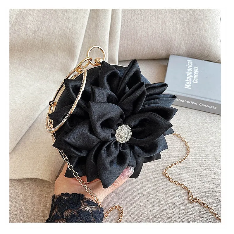 Happy Souls Floral Clutch Handbag  With Crystal Decoration