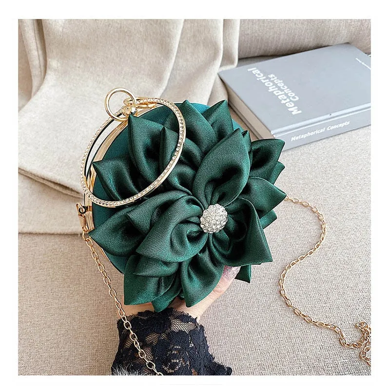 Happy Souls Floral Clutch Handbag  With Crystal Decoration