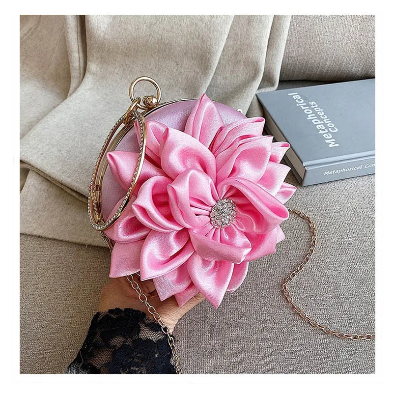 Happy Souls Floral Clutch Handbag  With Crystal Decoration