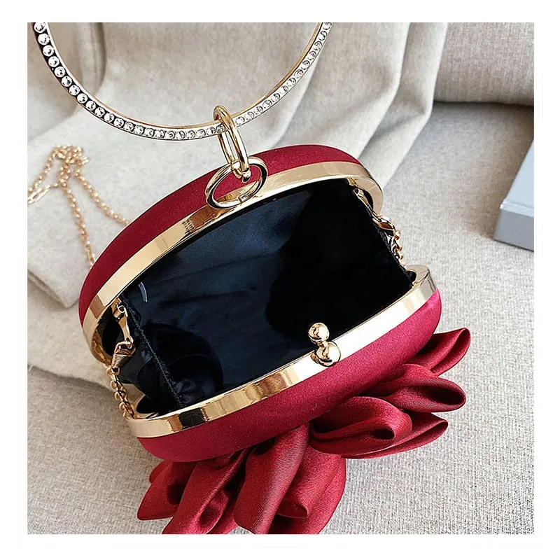 Happy Souls Floral Clutch Handbag  With Crystal Decoration