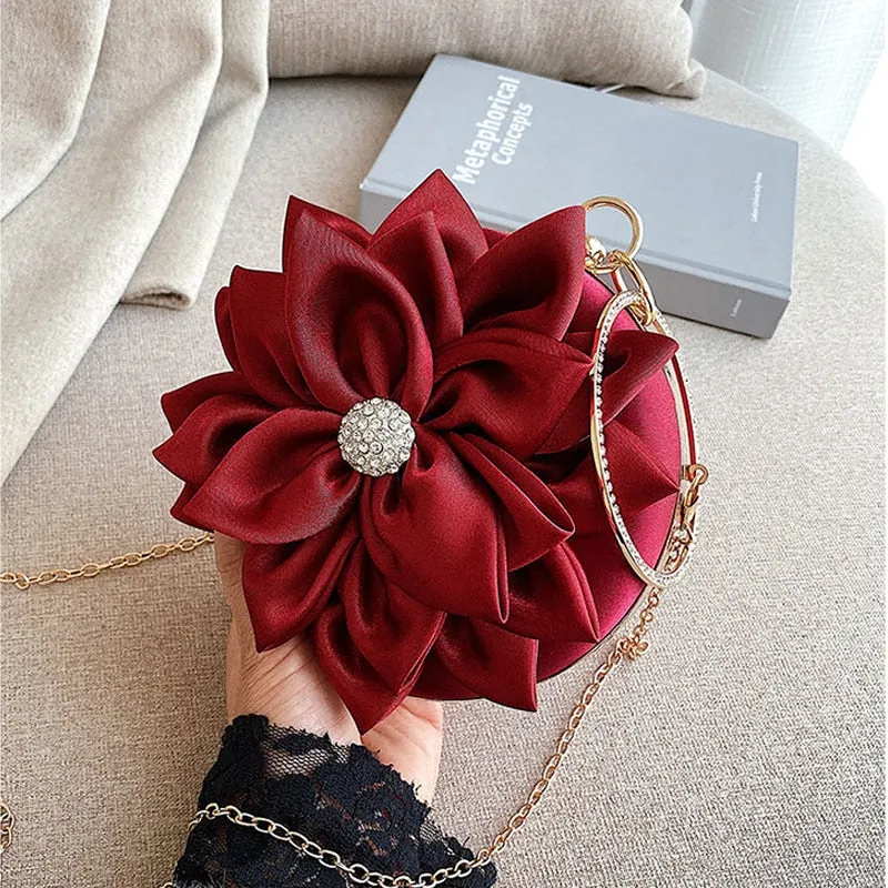 Happy Souls Floral Clutch Handbag  With Crystal Decoration