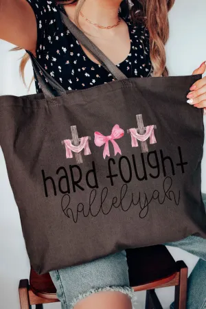 Hard Fought Hallelujah Canvas Jumbo Tote