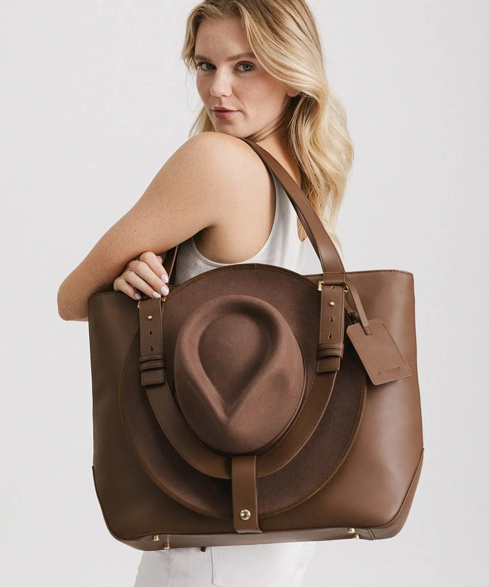 Hayes Hat Carrying Tote - Genuine Leather Bag