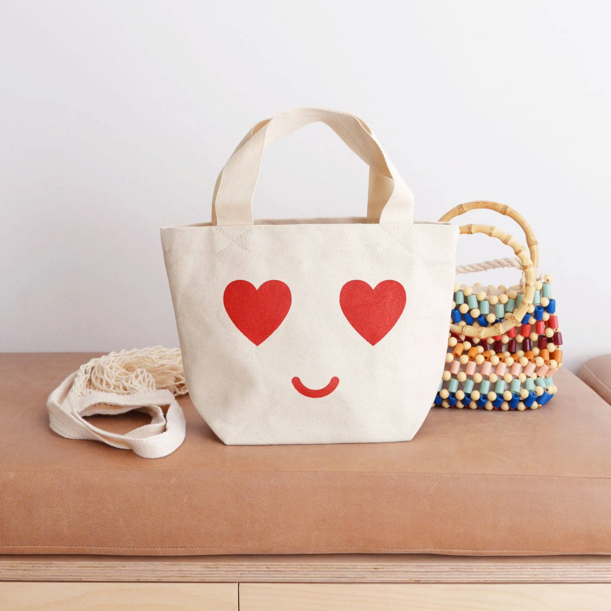 Heart Eyes Little Canvas Bag