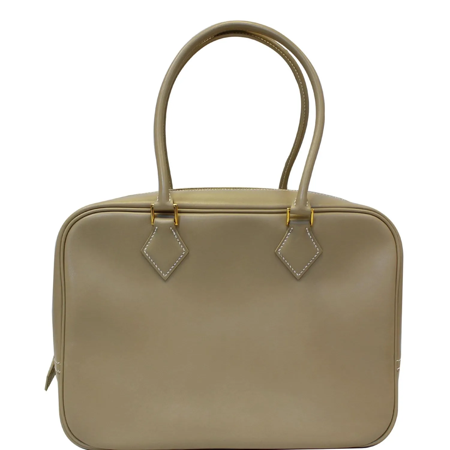 HERMES Plume Swift Calfskin Leather Shoulder Bag Beige