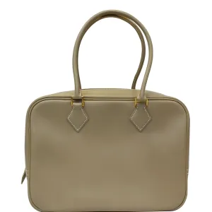 HERMES Plume Swift Calfskin Leather Shoulder Bag Beige