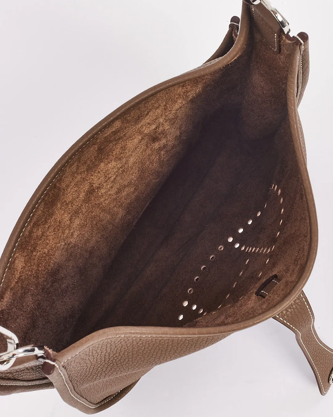 Hermès Etoupe Clémence Leather Evelyne III PM Bag