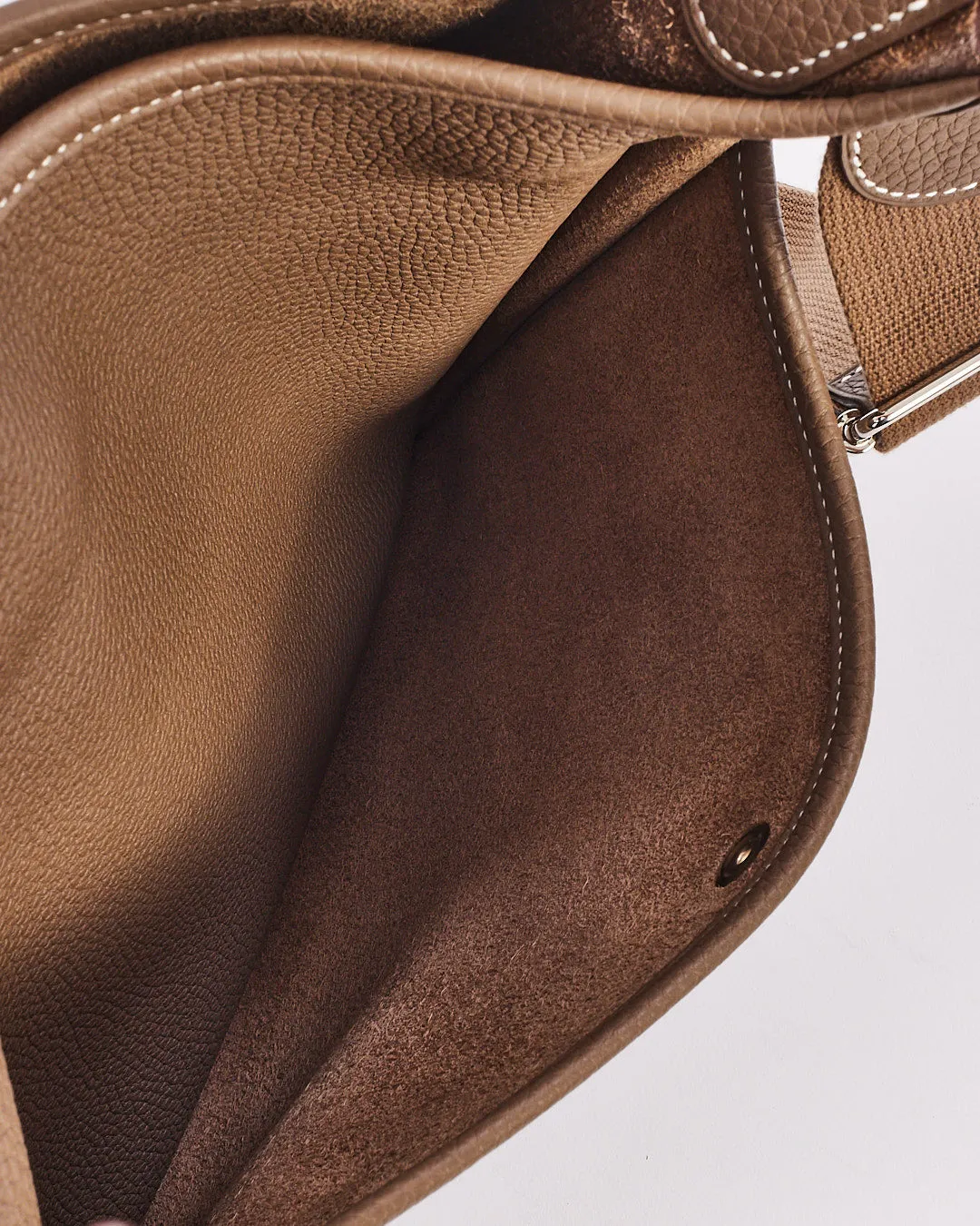 Hermès Etoupe Clémence Leather Evelyne III PM Bag