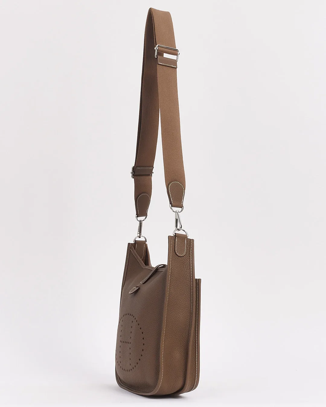 Hermès Etoupe Clémence Leather Evelyne III PM Bag
