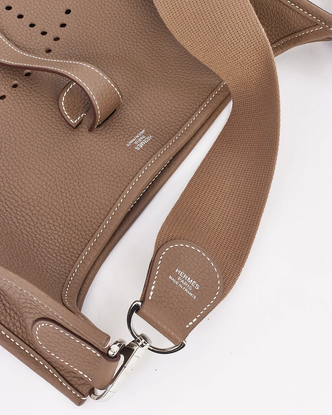 Hermès Etoupe Clémence Leather Evelyne III PM Bag