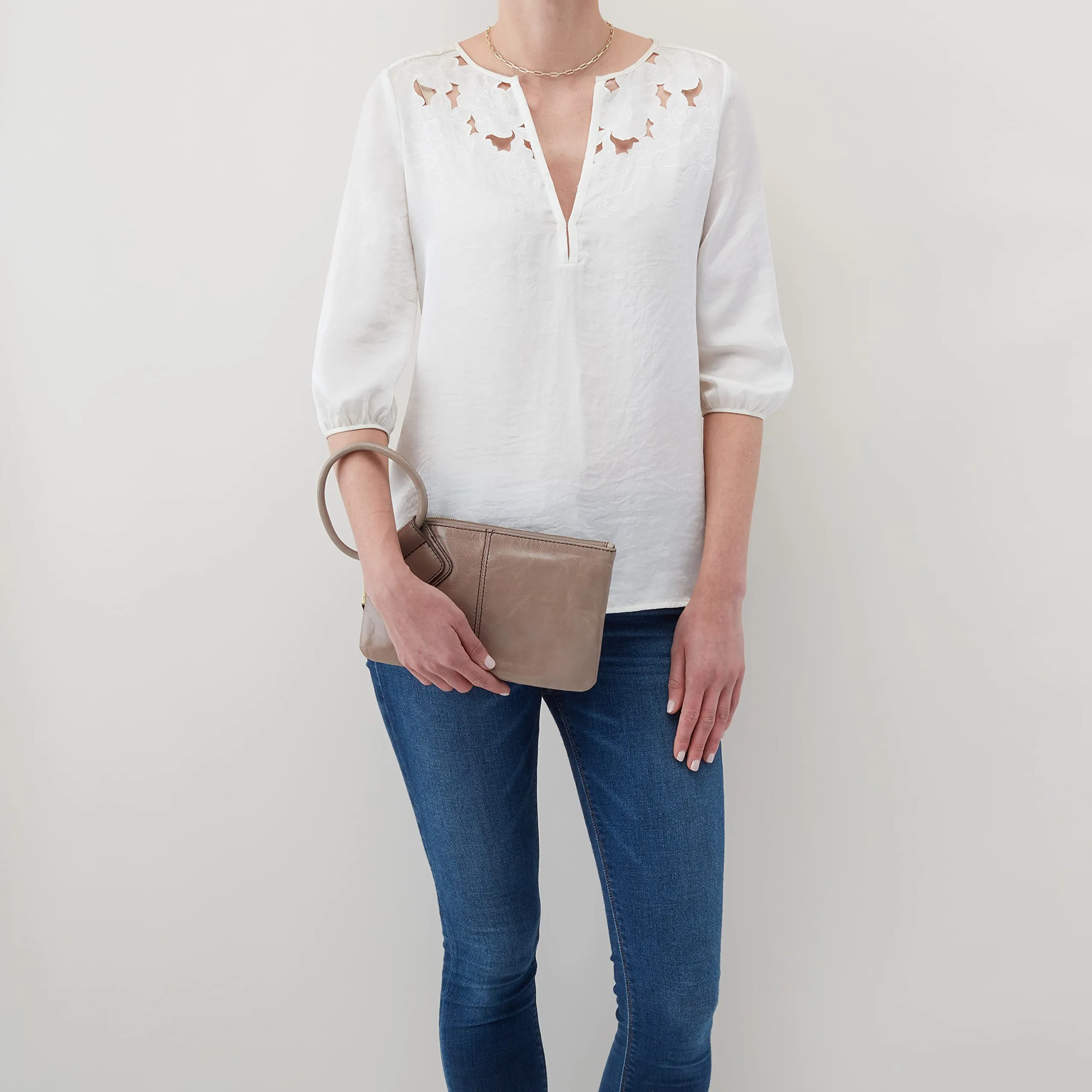 Hobo Women's Leather Sable Wristlet Clutch Wallet (Ash)