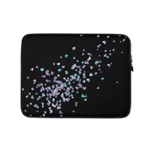 Holographic Heart Glitter Effect Laptop Sleeve